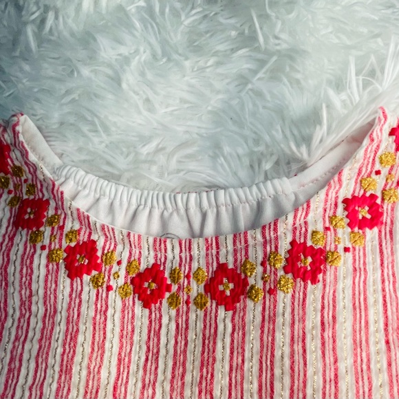 Toddler Girls Top | 2t | pink white gold stripe - Picture 7 of 10